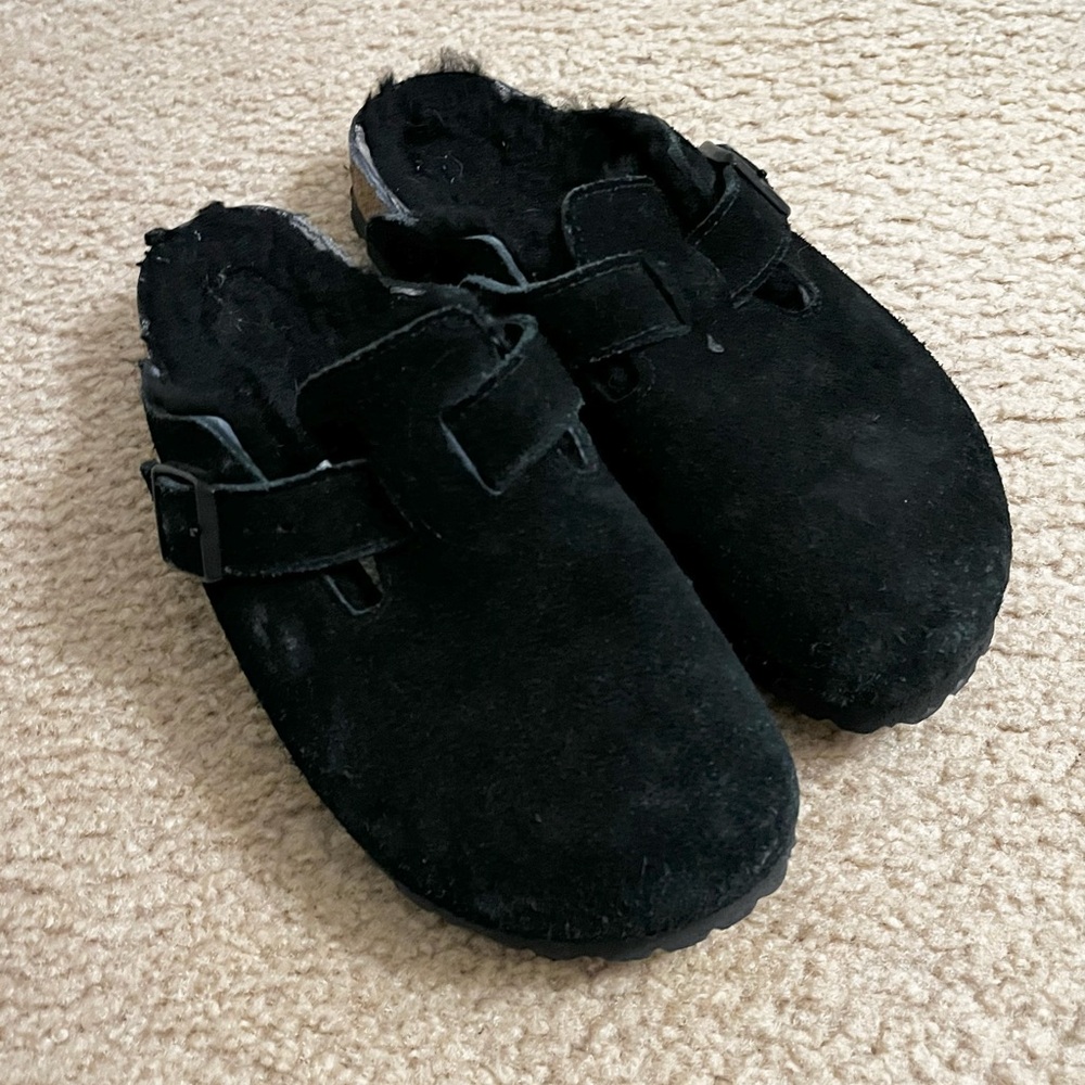 Birkenstock Fuzzy Boston Shearling Clogs